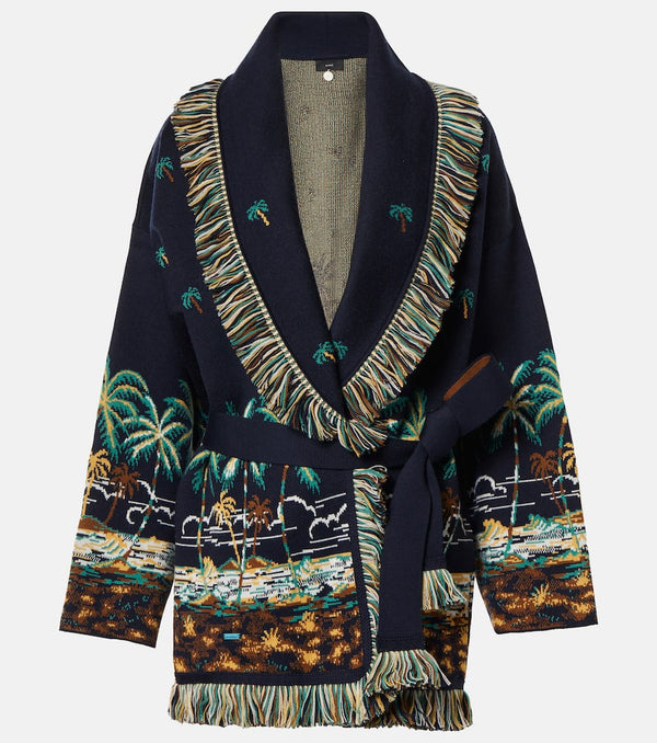 Alanui Virgin wool jacquard cardigan