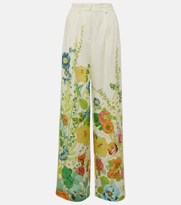 Alémais Floral high-rise wide-leg pants