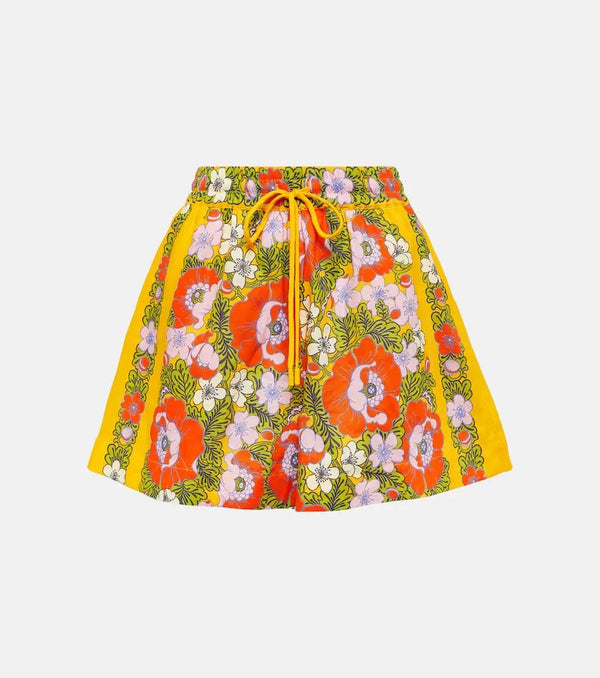 Alémais Floral linen shorts