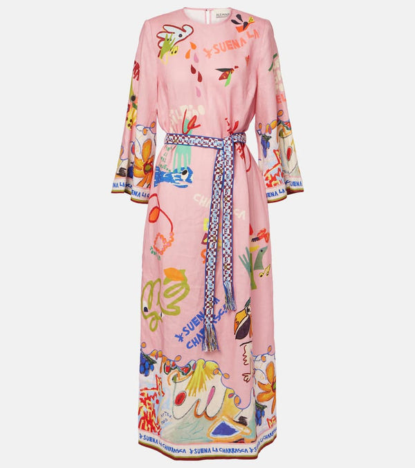 Alémais La Charrasca printed linen midi dress