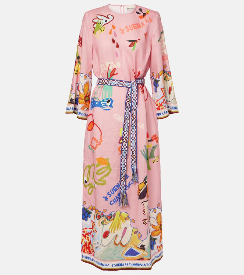 Alémais La Charrasca printed linen midi dress