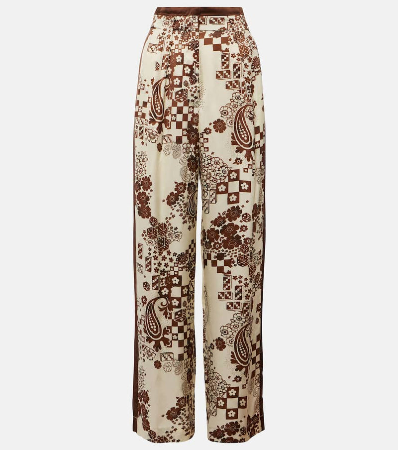 Alémais Printed high-rise wide-leg pants