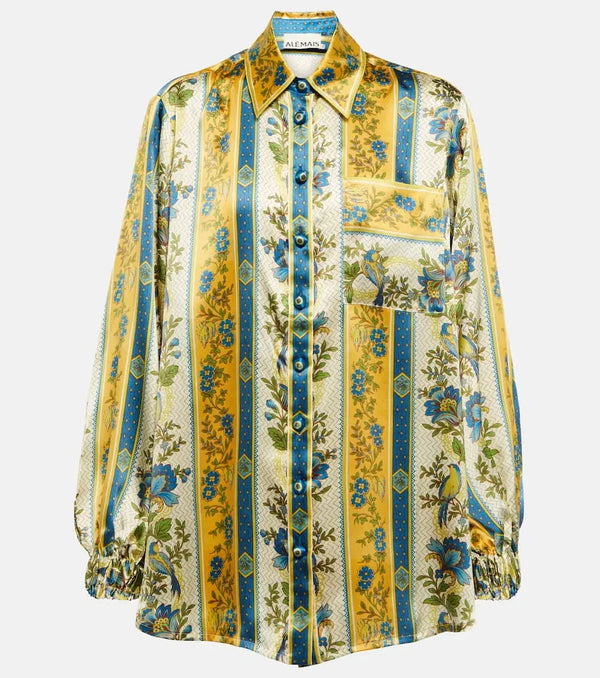 Alémais Quinn printed silk satin shirt | LYBSTORE