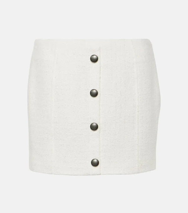 Alessandra Rich Checked tweed bouclé miniskirt