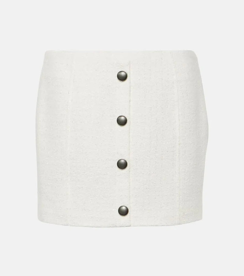 Alessandra Rich Checked tweed bouclé miniskirt