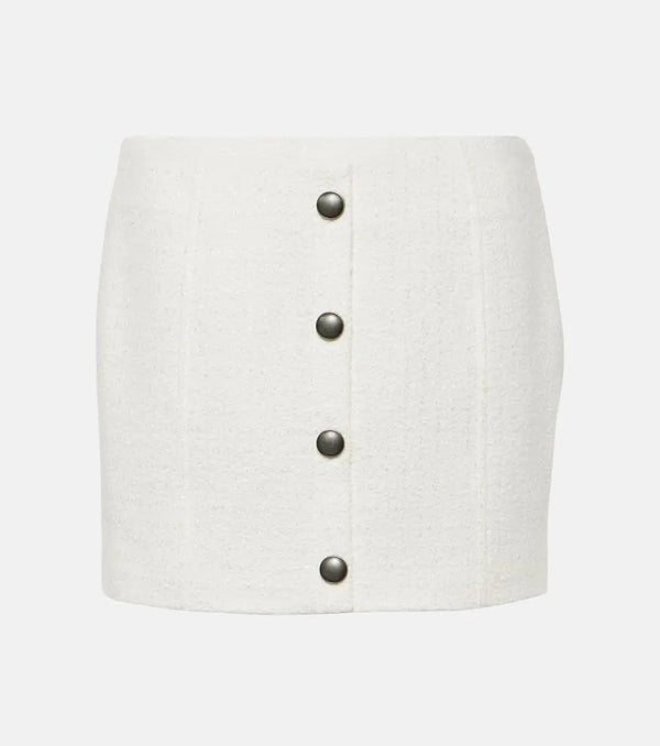 Alessandra Rich Checked tweed bouclé miniskirt | LYBSTORE