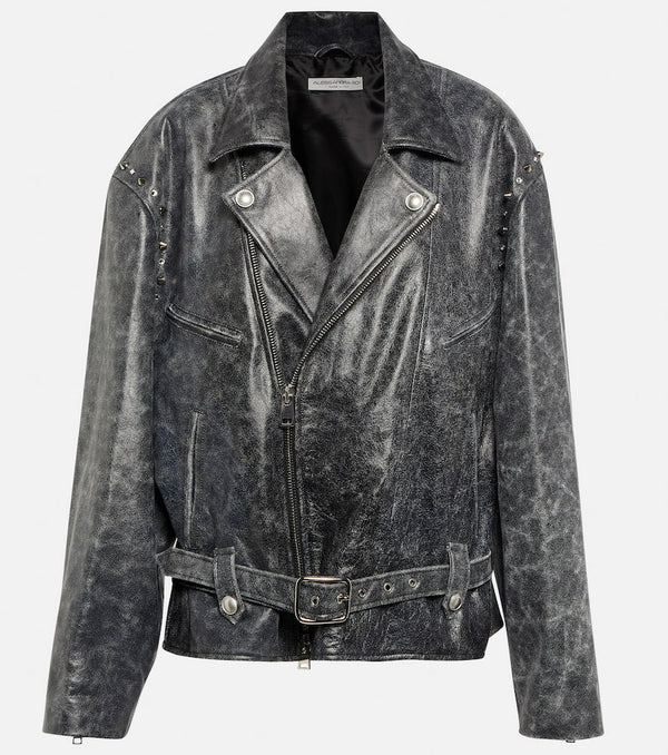 Alessandra Rich Distressed leather jacket