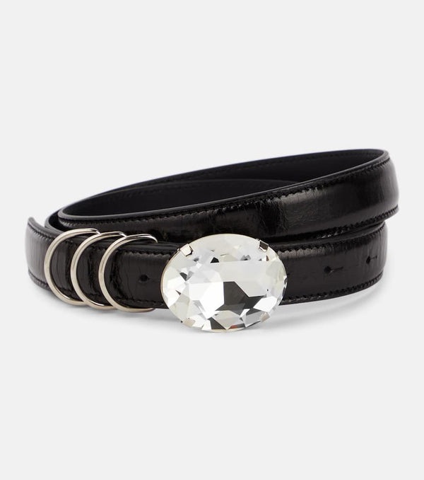 Alessandra Rich Embellished leather belt | LYBSTORE