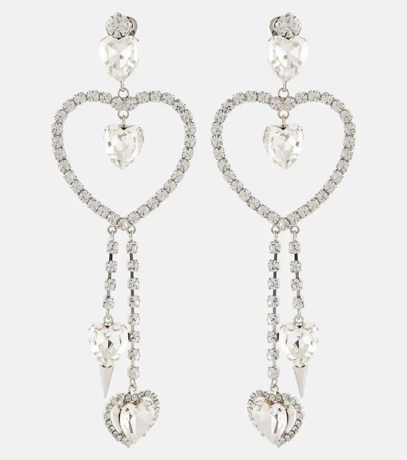 Alessandra Rich Embellished pendant earrings | LYBSTORE