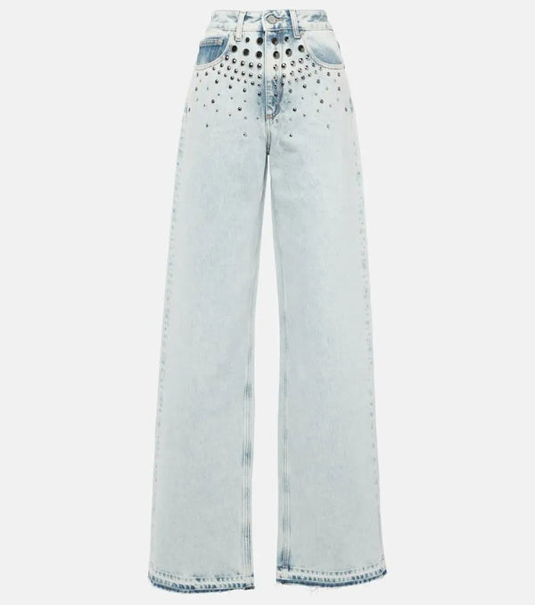 Alessandra Rich Embellished straight jeans | LYBSTORE