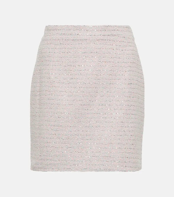 Alessandra Rich Embellished tweed miniskirt | LYBSTORE