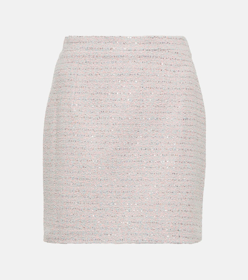 Alessandra Rich Embellished tweed miniskirt