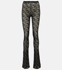 Alessandra Rich High-rise lace leggings | LYBSTORE