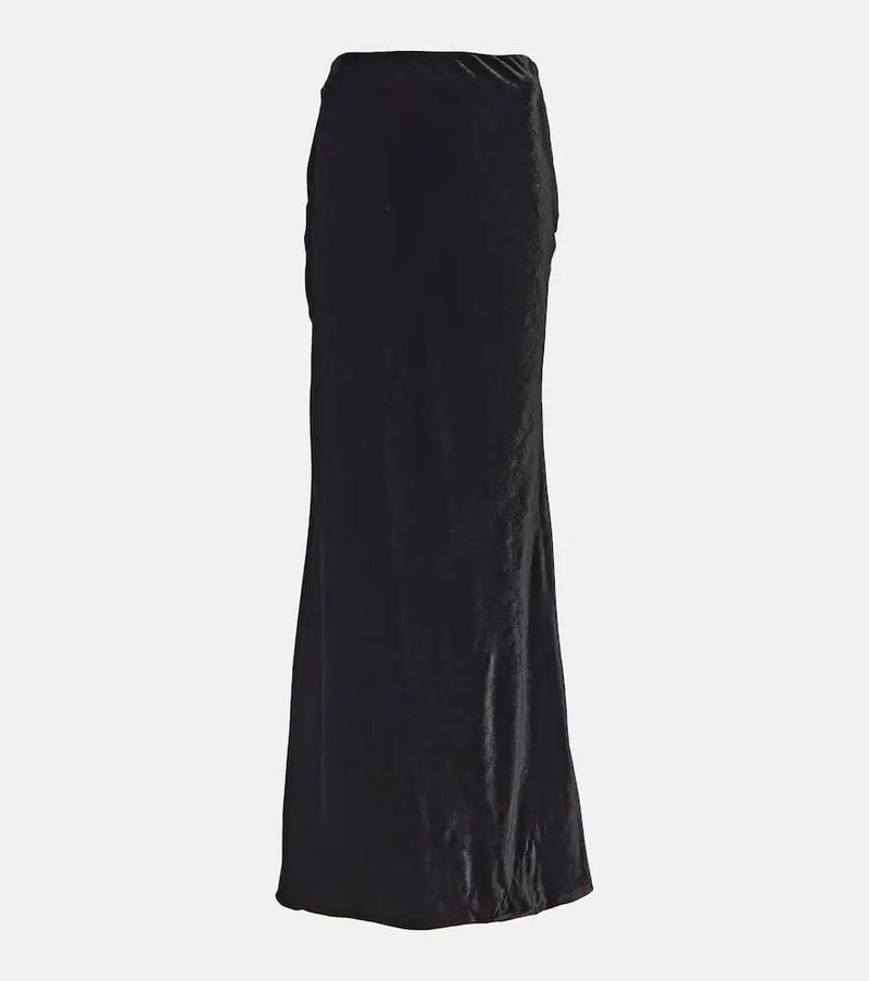 Alessandra Rich High-rise silk-blend maxi skirt | LYBSTORE