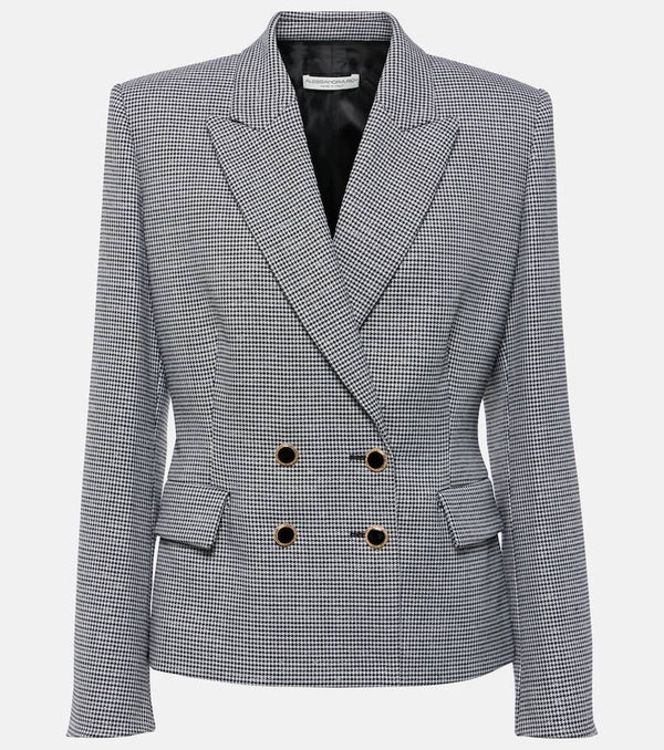 Alessandra Rich Houndstooth wool-blend jacket | LYBSTORE