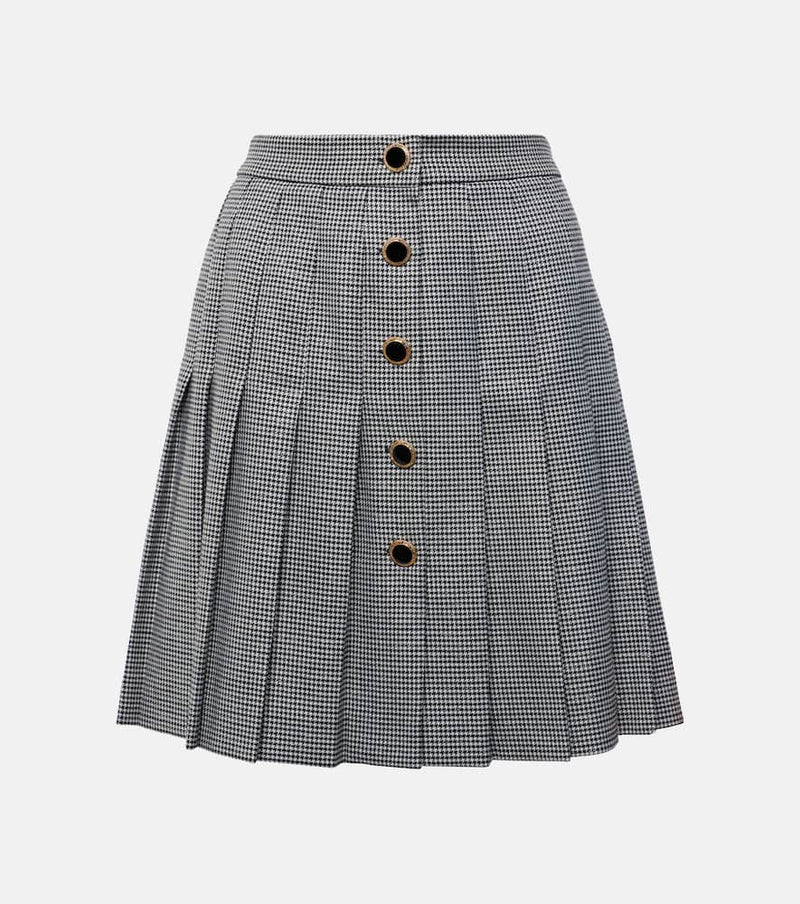 Alessandra Rich Houndstooth wool-blend miniskirt