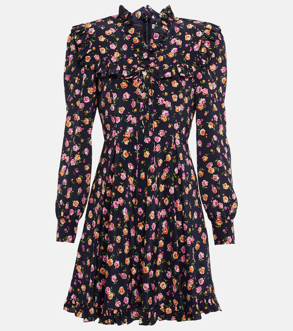 Alessandra Rich Printed belted silk minidress