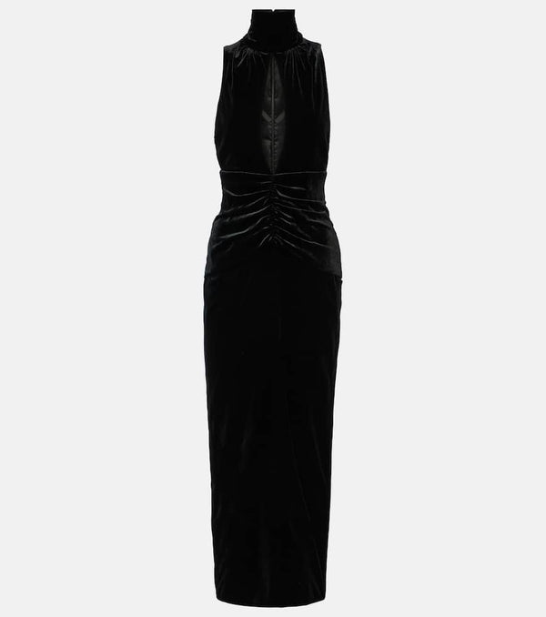 Alessandra Rich Ruched cutout velvet gown