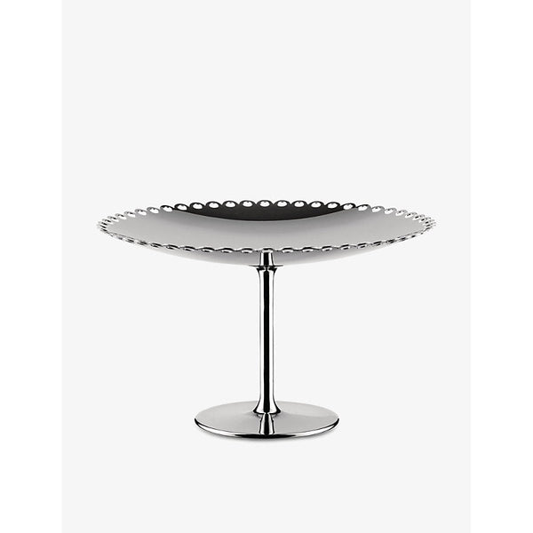 Alessi Edges perforated stainless-steel cake stand 14.4cm