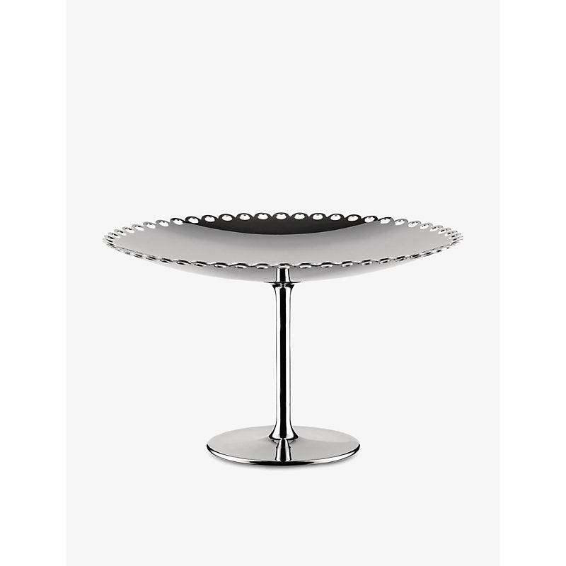 Alessi Edges perforated stainless-steel cake stand 14.4cm