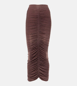 Alex Perry Crystal-embellished ruched jersey midi skirt