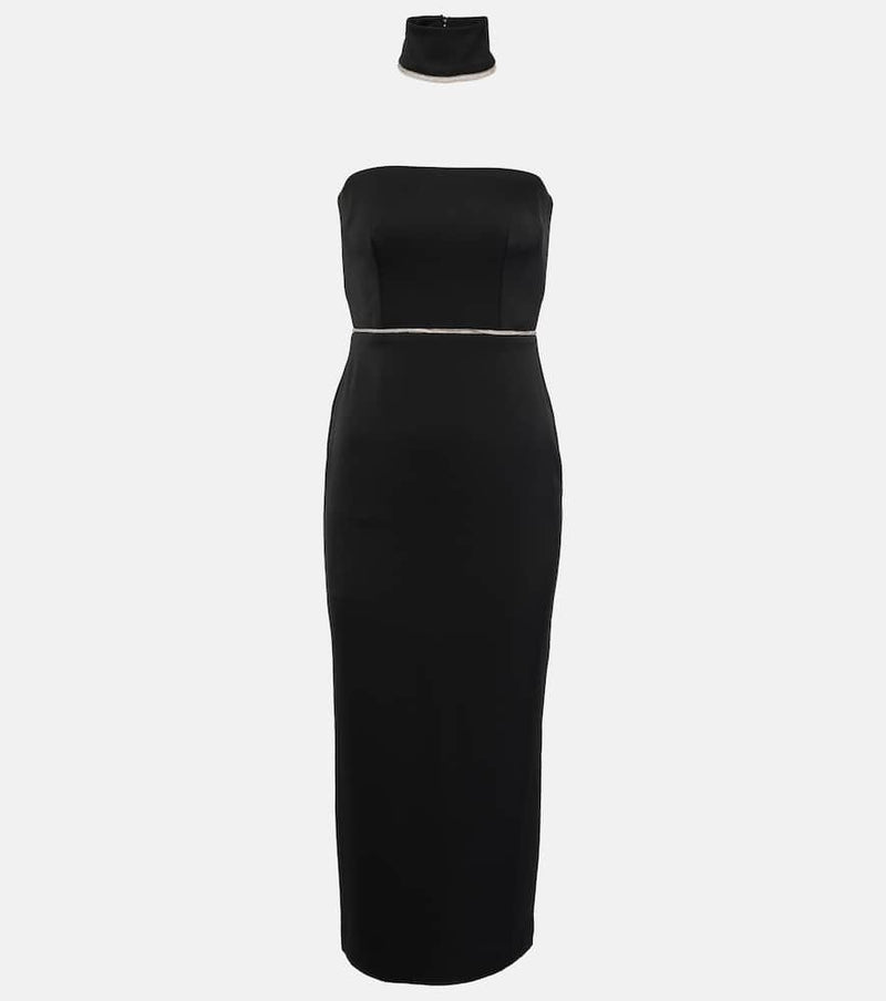 Alex Perry Crystal-embellished satin midi dress