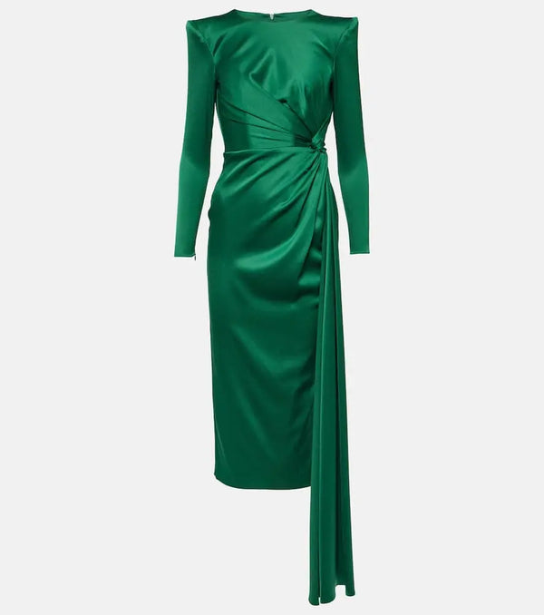 Alex Perry Draped satin crêpe midi dress