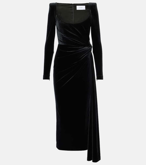 Alex Perry Draped velvet midi dress