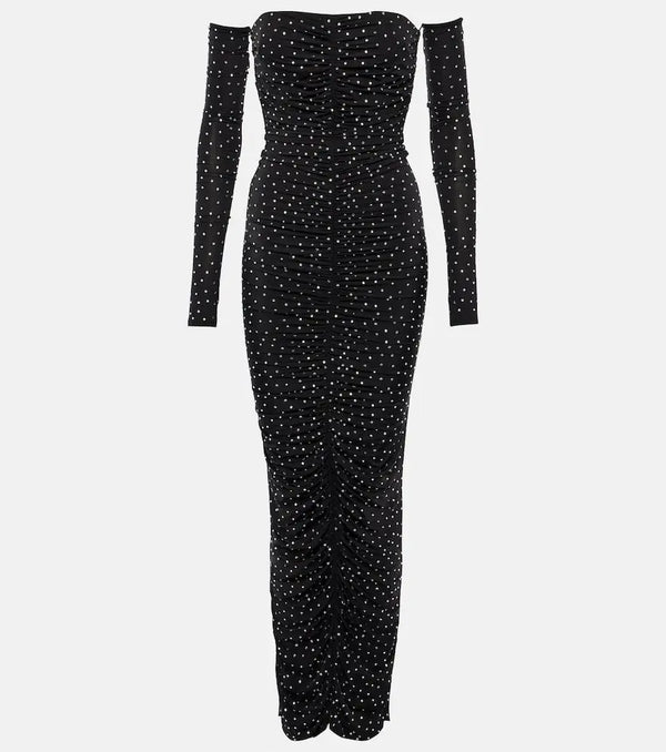 Alex Perry Embellished strapless jersey maxi dress | LYBSTORE