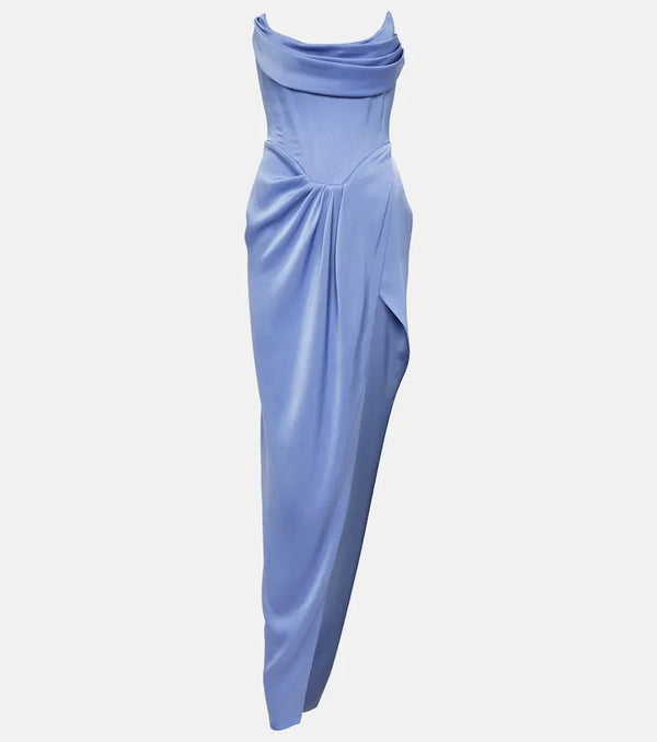 Alex Perry Satin crêpe draped bustier gown | LYBSTORE