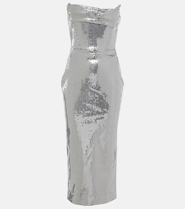 Alex Perry Sequined corset midi dress | LYBSTORE