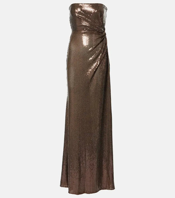 Alex Perry Sequined gathered gown