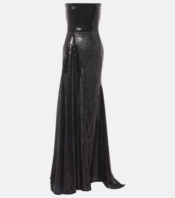 Alex Perry Sequined strapless gown