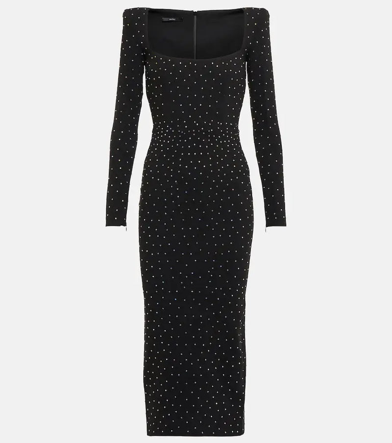 Alex Perry Tiernan embellished crêpe midi dress | LYBSTORE