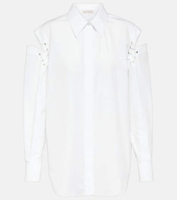 Alexander McQueen Cutout cotton poplin shirt