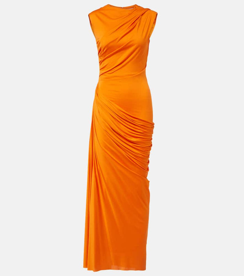 Alexander McQueen Draped silk maxi dress