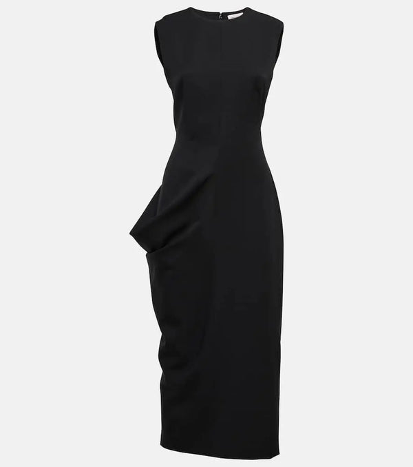 Alexander McQueen Draped wool midi dress