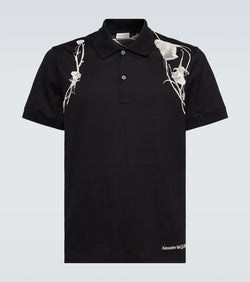 Alexander McQueen Embroidered cotton polo shirt