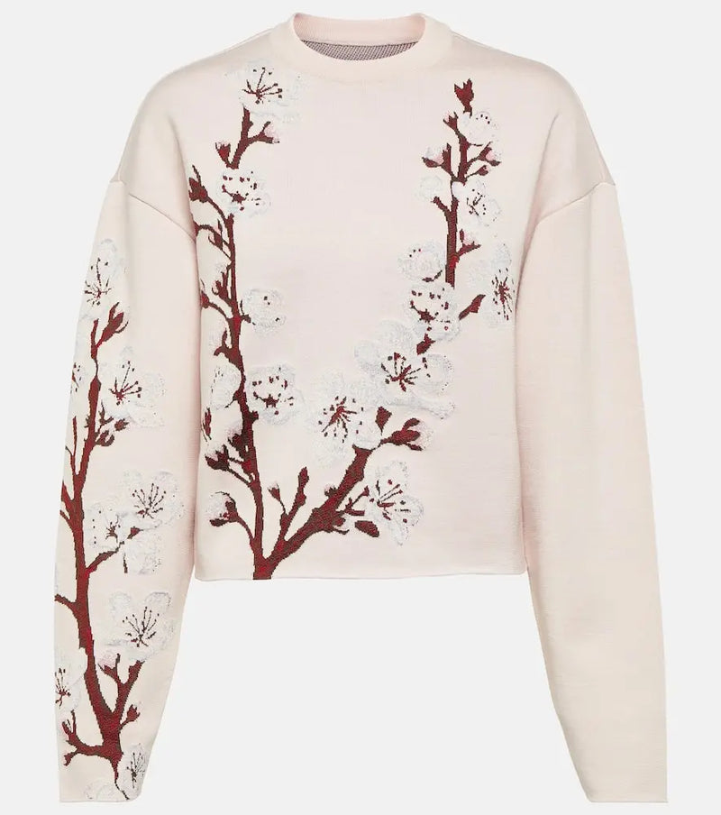 Alexander McQueen Floral jacquard wool and silk sweater