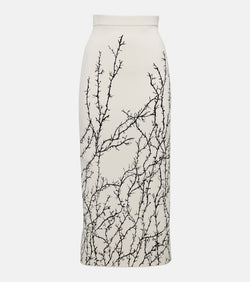 Alexander McQueen High-rise jacquard pencil skirt