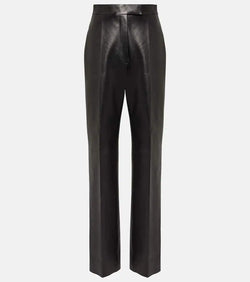 Alexander McQueen High-rise leather straight pants