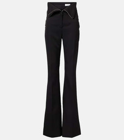 Alexander McQueen High-rise wool flared pants