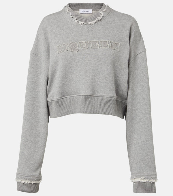 Alexander McQueen Logo cropped cotton sweatshirt