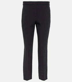 Alexander McQueen Mid-rise slim crêpe pants | LYBSTORE