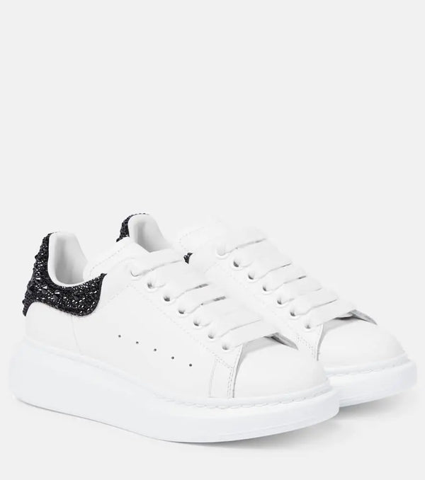 Alexander McQueen Oversized embellished leather sneakers | LYBSTORE