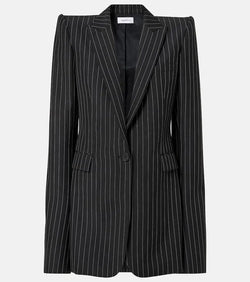 Alexander McQueen Pinstripe wool and mohair blazer