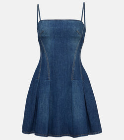 Alexander McQueen Pleated denim minidress