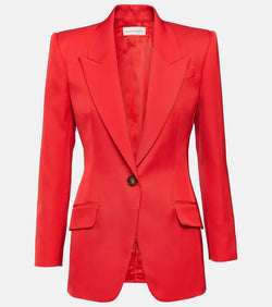 Alexander McQueen Single-breasted twill blazer | LYBSTORE