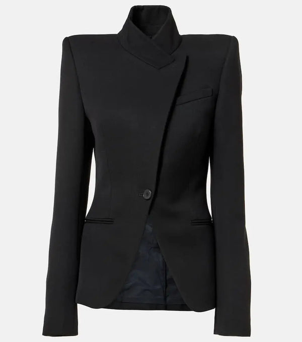 Alexander McQueen Single-breasted wool twill jacket | LYBSTORE