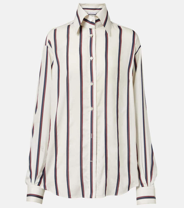 Alexander McQueen Striped oversized silk shirt